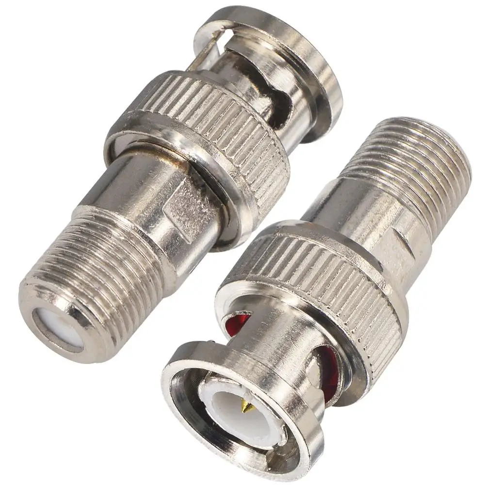 2 шт. BNC к F адаптер папа гнезду Коаксиальный RF Разъем RG6 RG59 металлический Разъемы