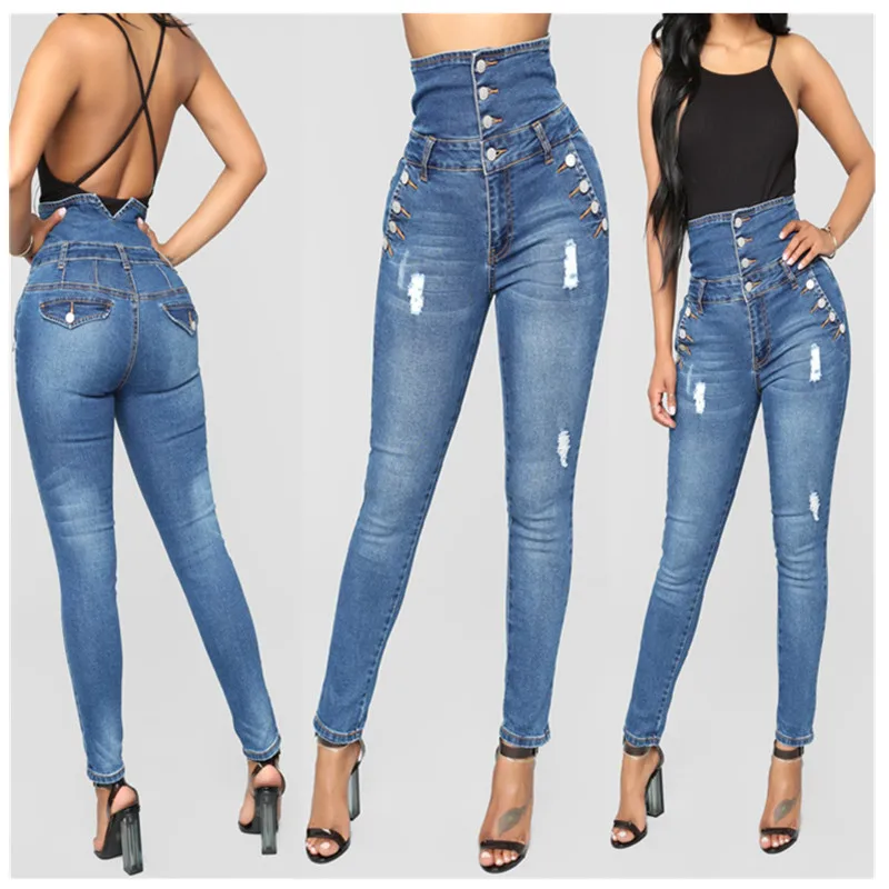 Женские узкие джинсы джинсовые брюки Топ бренд стрейч женские Высокая талия