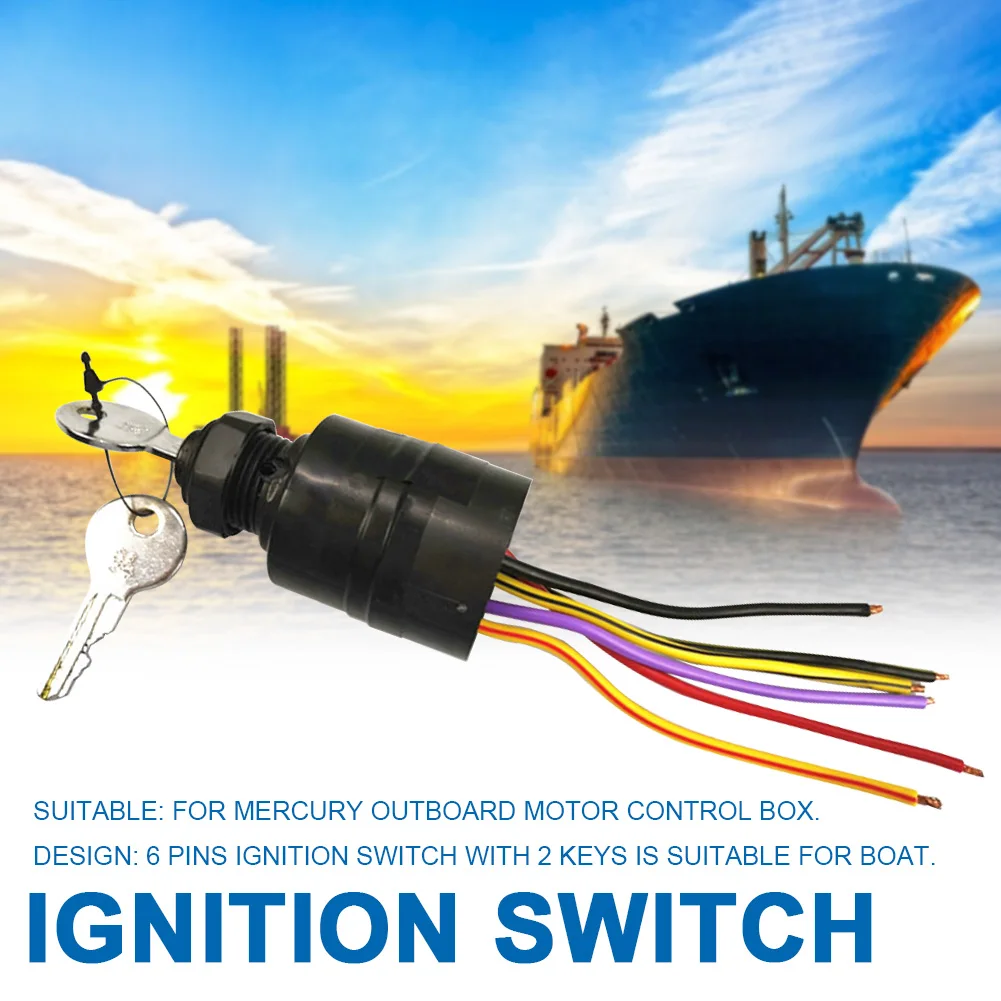 

Outboard Motor 3 Position Safety Professional Ignition Switch 6 Wire Boat Engine Control Box With 2 Keys Marine