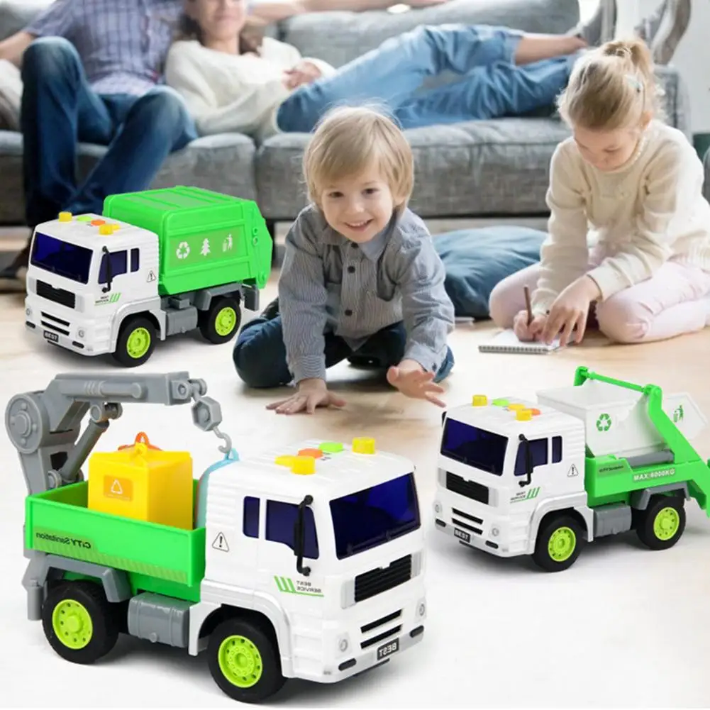

New Simulation ABS Diecasts Sanitation Series Vehicles Modle Car Toy Pull Back Garbage Truck Birthday Gift For Children