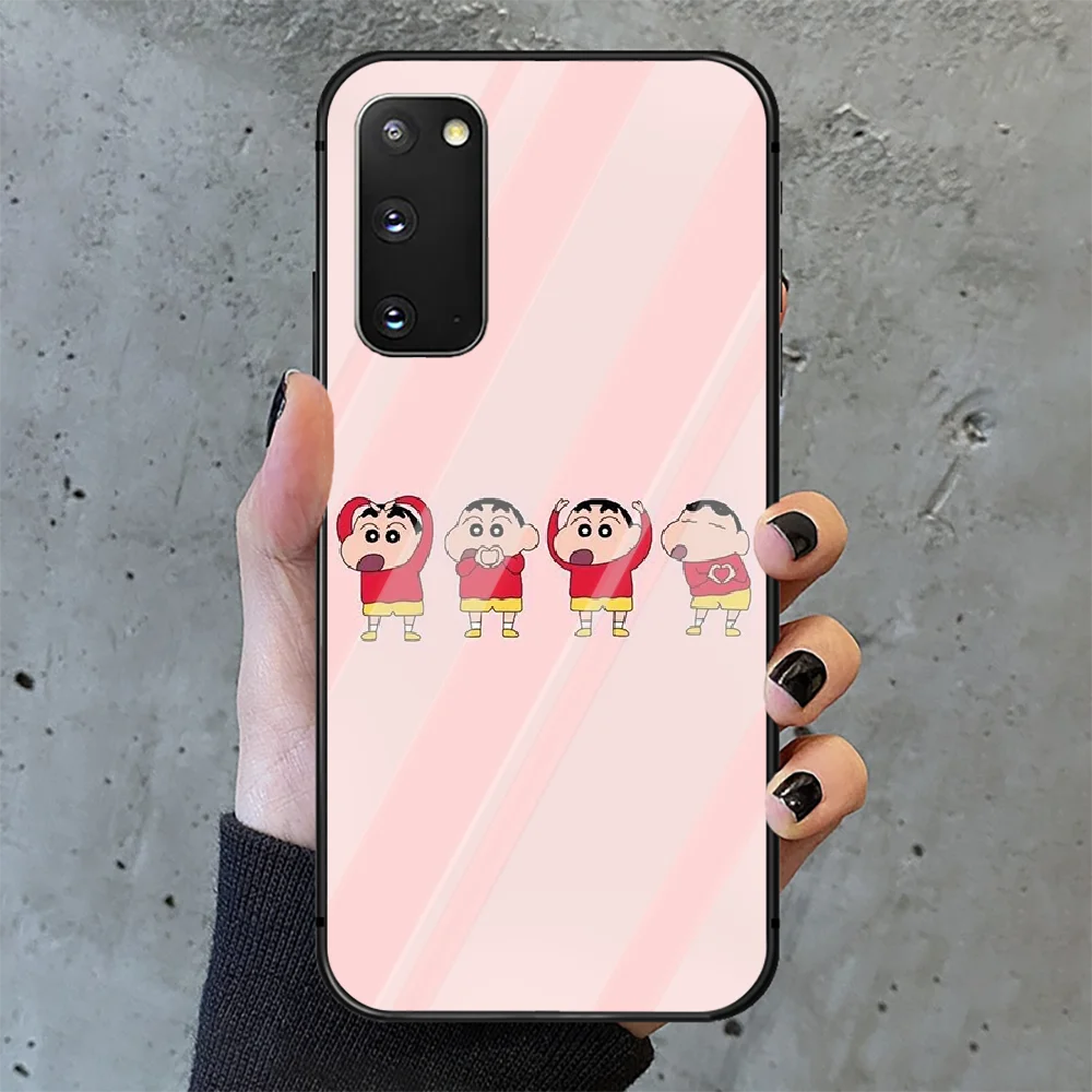 

Cartoon cute Crayon Shin-chan Phone Tempered Glass Case Cover for Samsung Galaxy A M 12 20 21 30 31 40 50 51 52 70 71 72 E S