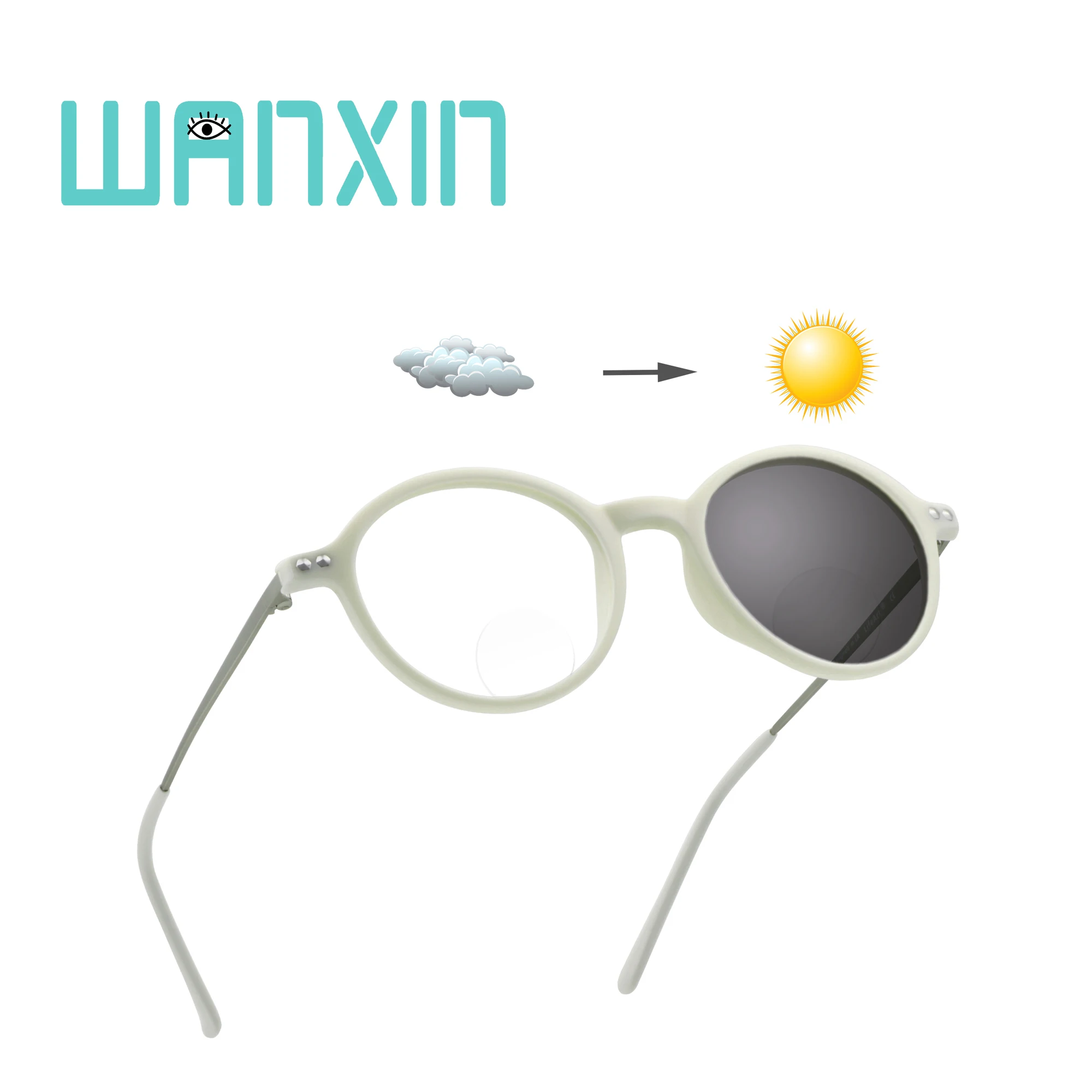 Увеличительные очки Wanxin бифокальные фотохромные темно серые солнцезащитные