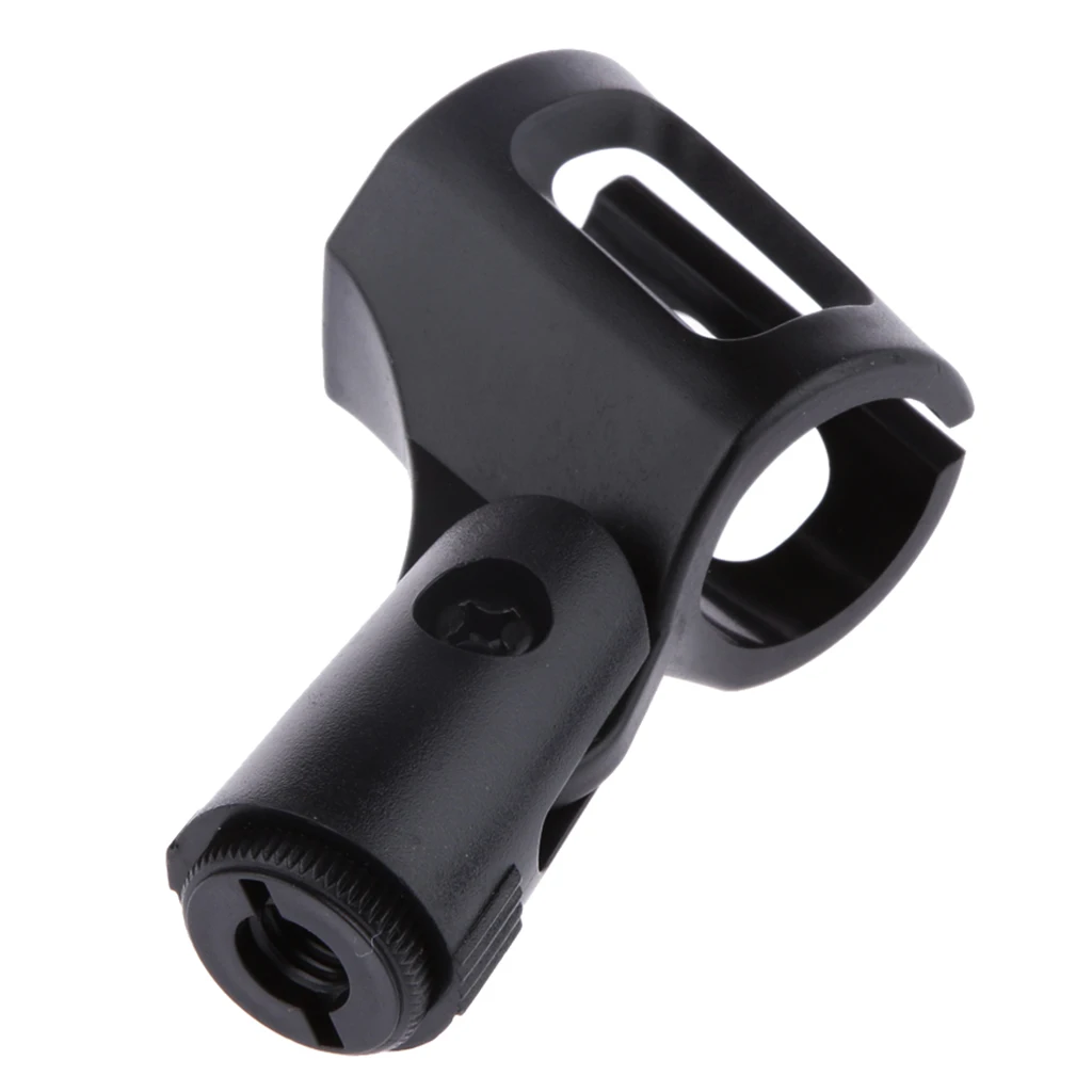 Universal Microphone Mic Stand Accessory Plastic Clamp Clip Holder Mount Black |