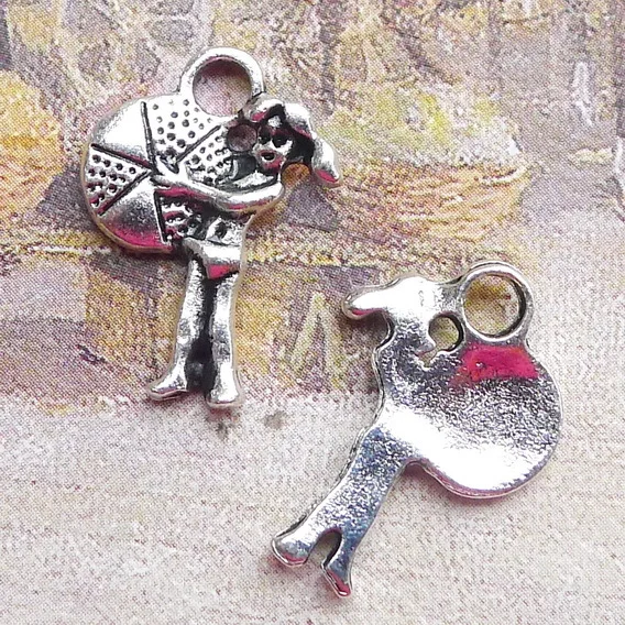 

20pcs/Lot 14x20mm Antique Silver Color Girl Playing The Drum Charms Pendant For Jewelry Making DIY Jewelry Findings