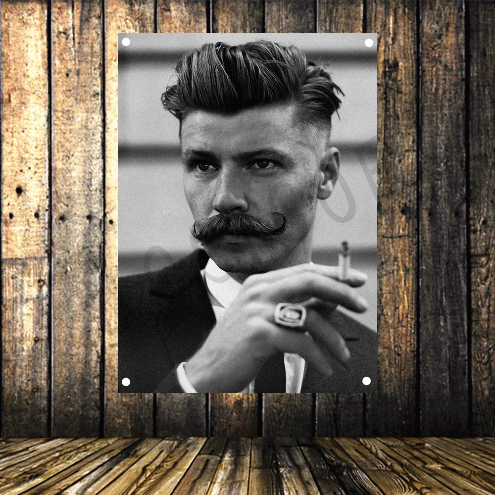 Потертый шик прическа флаг Татуировка баннер HD винтажный плакат на стену