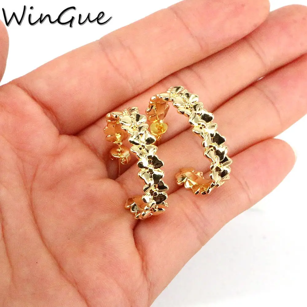 

Vintage Flower Stud Earrings For Women Fashion Flower Gold-color Elegant Earring Brincos Jewelry Pendientes