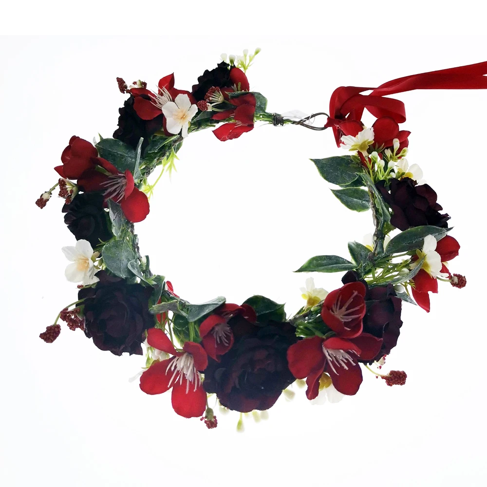 

6pcs/lot Flower Crown Festival Headpiece Women Hair Accessories Headdress Crown Floral Garland Wedding Floral Headwear