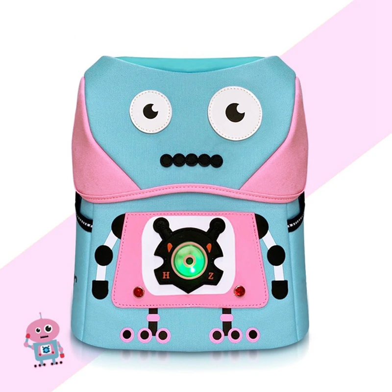 

3D Cartoon Robot Children School Bags Light On Kid Backpack Boys Girls Knapsack Kids Satchel Space School Bags Mochila Escolar