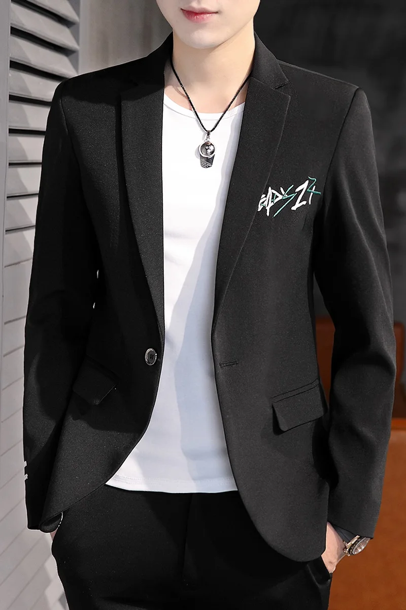 

Blazer Autumn Business Masculino Slim Fit Casual Suit Jacket Male Wedding Social Dress Coat Solid Colors Blazer Masculino