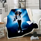 Флисовое одеяло с 3D-принтом Майкла Джексона, для кровати, плотное одеяло, модное покрывало на меху, для взрослых и детей, 02