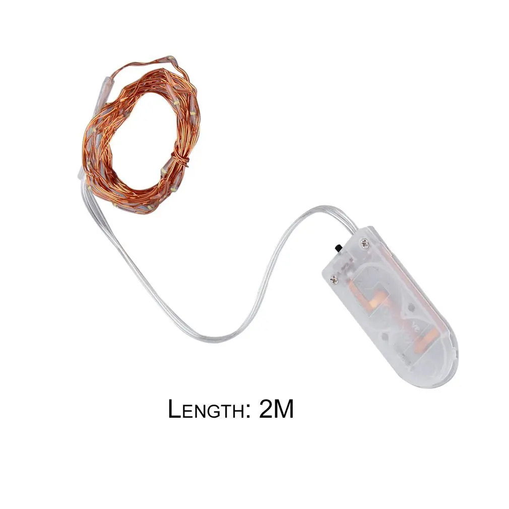 

2m 20 LEDs Copper Wire String Fairy Lights Button Battery Operated LED for Christmas Party BBQ Wedding Holiday
