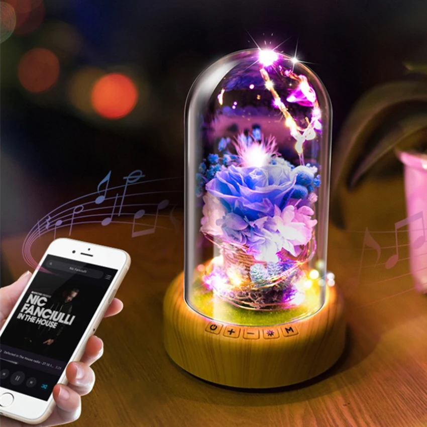 

USB Powered Bluetooth Speaker Night Light Wishing Streamer Bottle Lamp Beautiful Valentine's Day Gift for Room Holiday Decor