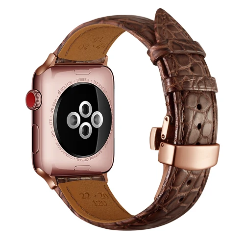 5 Ремешок для apple watch 42 мм 38 мм 44 мм 40 мм Италия Аллигатор Высокое качество Натуральная кожа apple watch 4 5 3 2 iwatch браслет - Цвет ремешка: 5