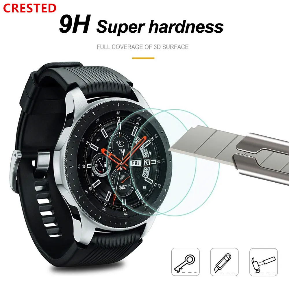 Защитное стекло Gear S3 Frontier классическое закаленное для Samsung Galaxy watch 46 мм 42 S2 9H 2.5D S