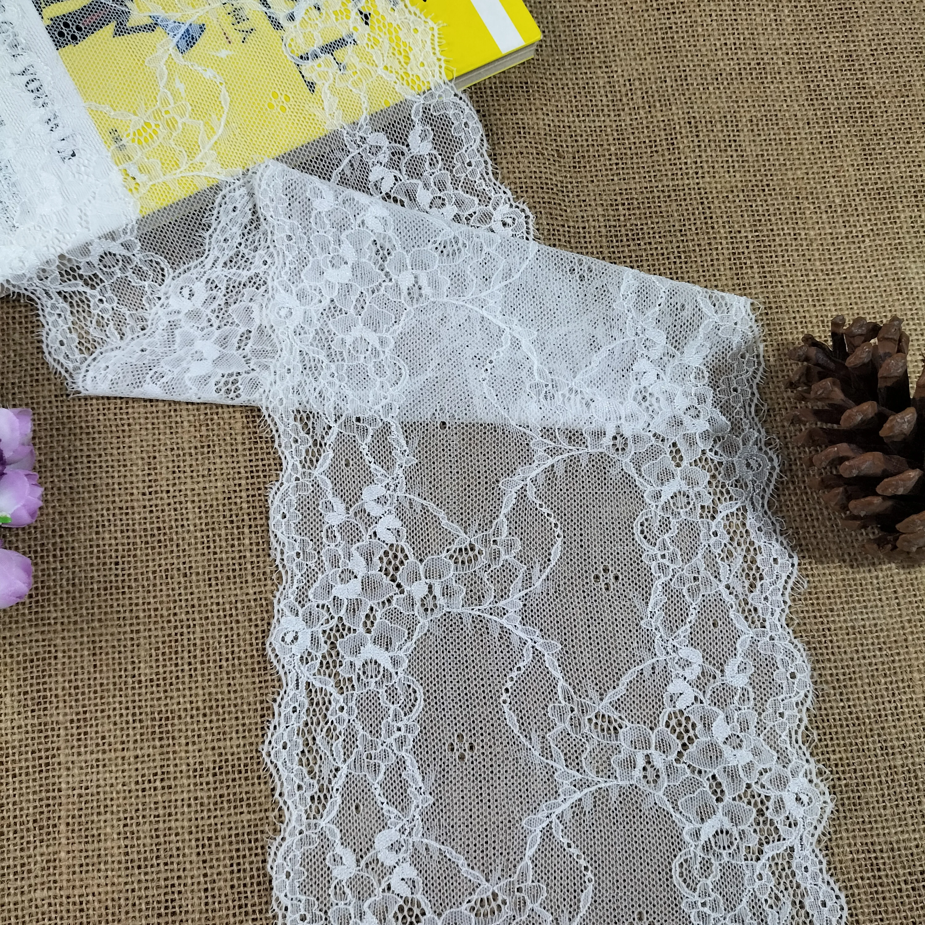 18,5 см в ширину, необычное кружевное украшение, искусственное и тканевое кружево, декоративное украшение, свадебное украшение, E1159