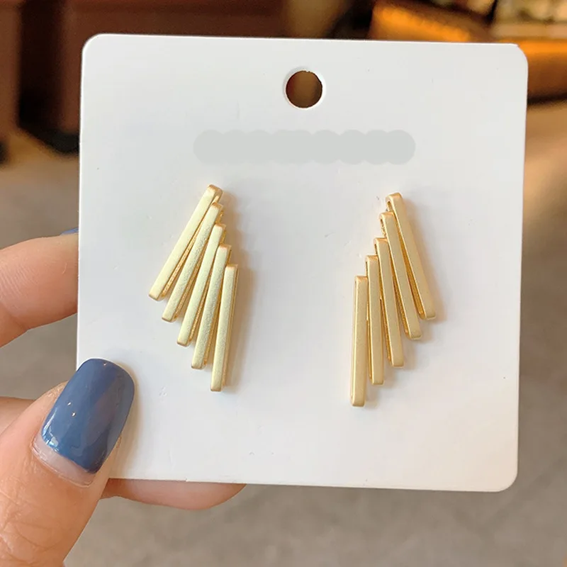 

YAOLOGE 2021 New Trend 316L Stainless Steel Gold Color Geometric Stud Earrings For Women Party Gift Fashion Jewelry Wholesale