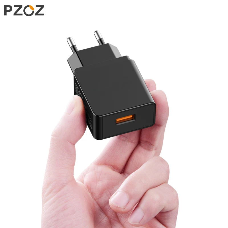 PZOZ Быстрая зарядка 3,0 USB зарядное устройство быстрое зарядное устройство 18 Вт ЕС настенный usb портативный адаптер зарядное устройство кабель для мобильного телефона для samsung S10 S9 S8