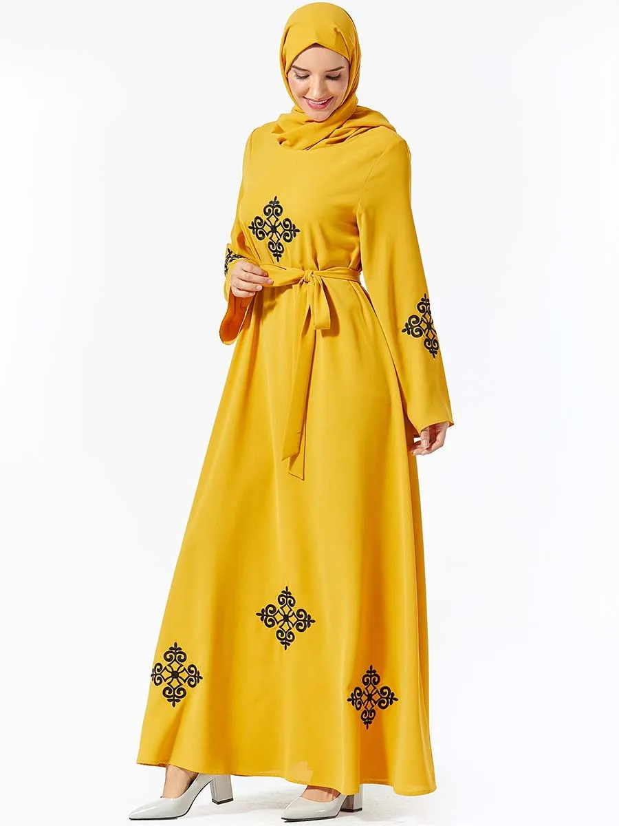 only dress Абайя, турецкий халат, Дубайский хиджаб, мусульманское платье, кафтан, мусульманская одежда, кафтан, марокаин, джилбаб, Tesettur Elbise Baju, мусульманский, Wanita - Цвет: only dress