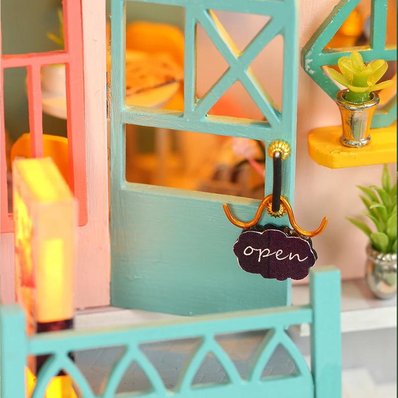 

DIY Miniatures Casa Wooden Doll House Kit Furniture Roombox Snack Shop Model Villa Dollhouse Assembled Toys For Adults Xmas Gift