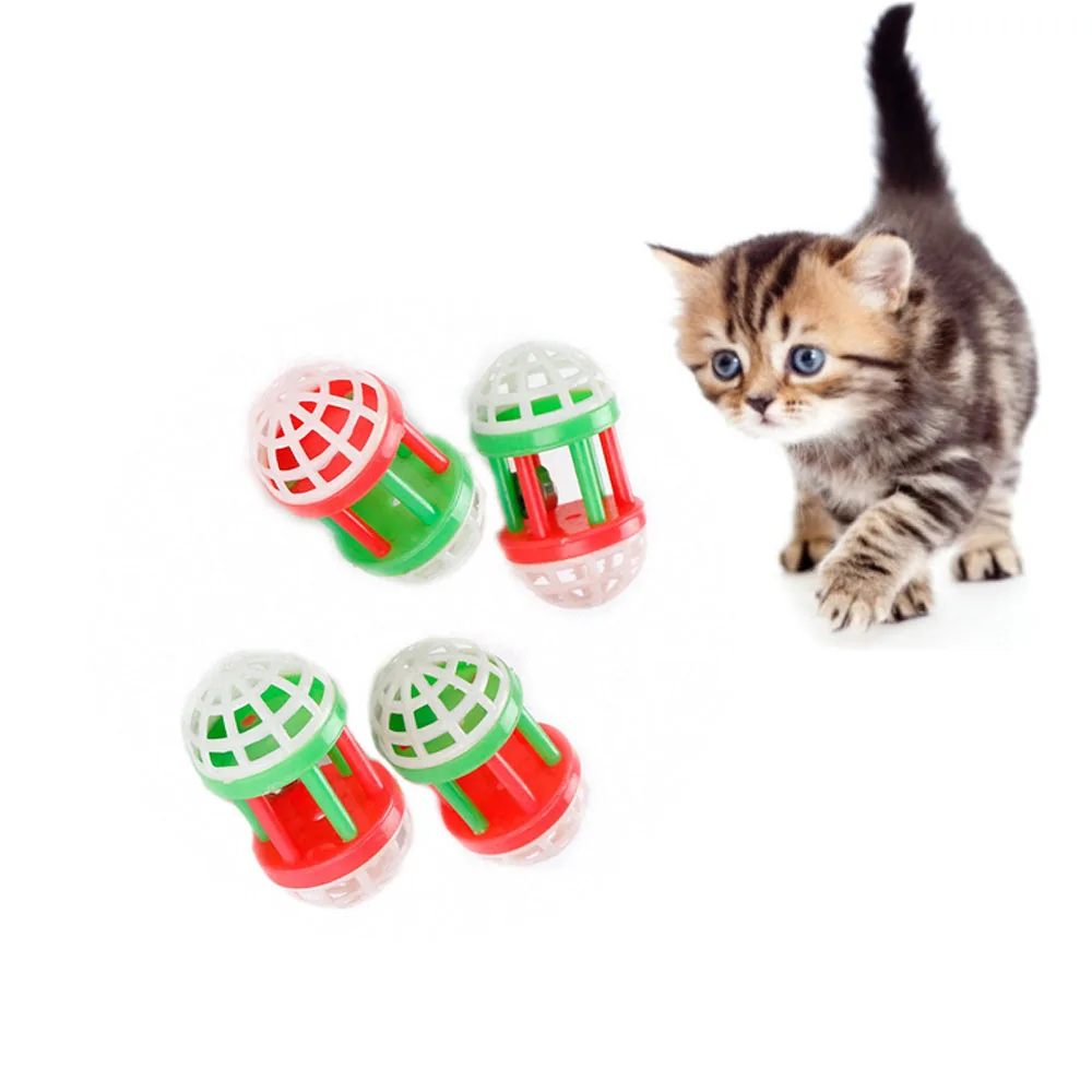 

Pet Toy, Kitten Bell Toy Plastic Bell Ball, Indoor Pet Cat Supplies Training Interactive Toy Color Random