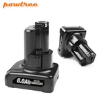 Литий-ионная аккумуляторная батарея Powtree 6000 мАч 12 В для Bosch 12 В аккумуляторная батарея для электроинструмента BAT412A BAT413A стандартная 2607336013