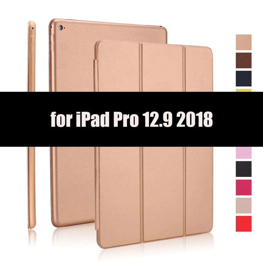 Чехол для iPad Pro 11 Smart Cover для iPad Pro 12 чехол Магнитный PU кожаный флип-чехол для iPad 11 12 дюймов чехол - Цвет: Gold-12