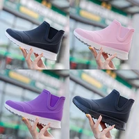 fashion rain shoes for women rubber shoe platform ankle boots 2021 autumn winter slip on ladies booties work shoes botines mujer