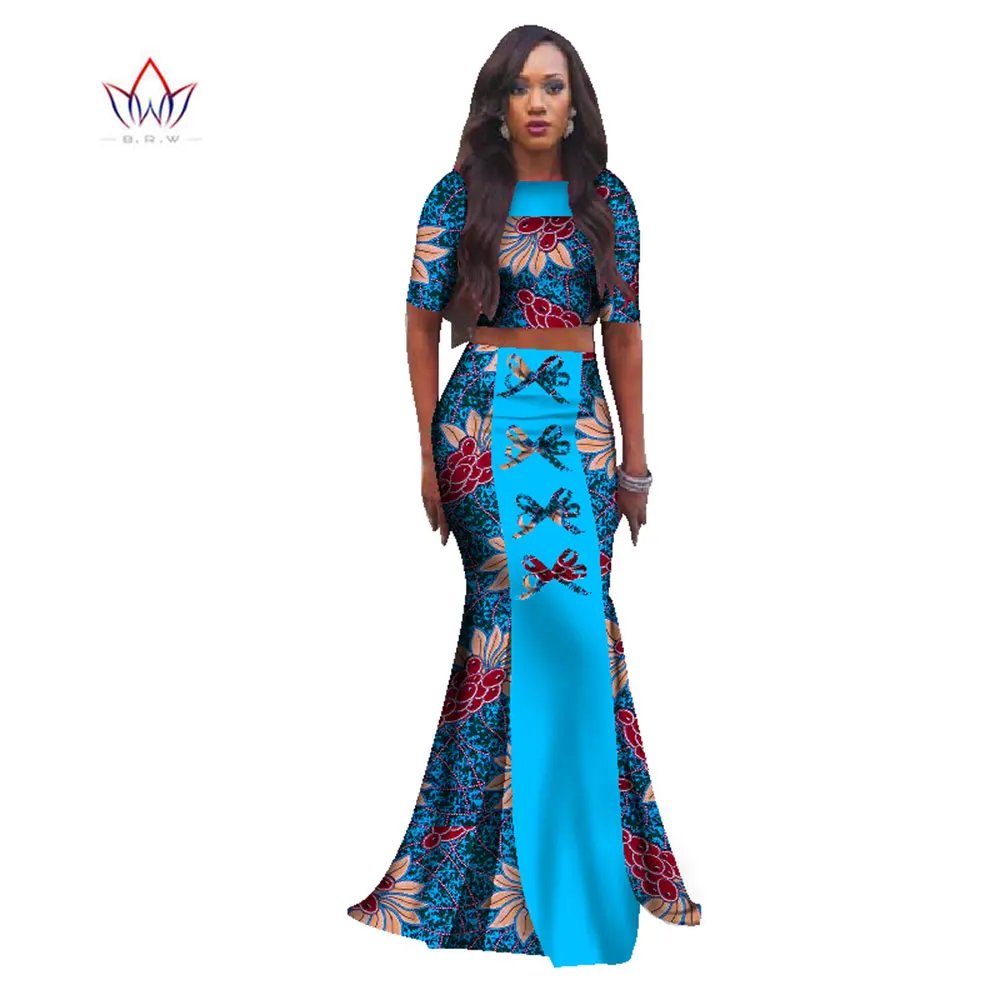 Африканская одежда для женщин базин богатый Дашики Африканский 2 штуки длинный