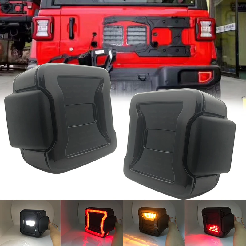 

Для J eep W rangler JL 2018 2019 светодиодные задние фары светильник ры США или европейская версия задние фонари стоп-сигнал Задние дневные ходовые огни свет s