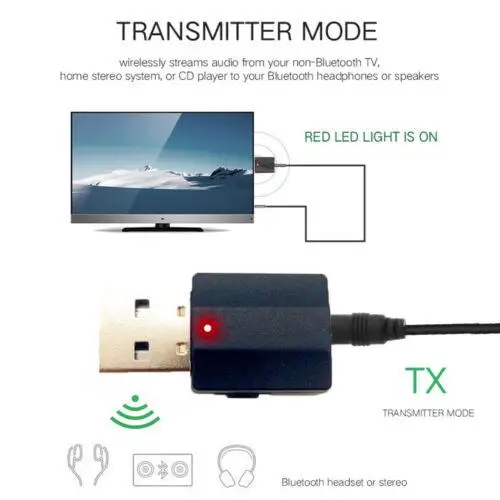 Bluetooth 5 0 адаптер аудио приемник передатчик мини стерео Studyset AUX RCA USB 3 мм разъем для