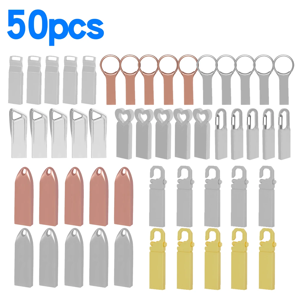 

50pcs/lot USB 2.0 metal Waterproof USB Flash Drives pen drive 128GB 64GB 32GB 16GB 8GB 4GB memory stick U disk custom logo