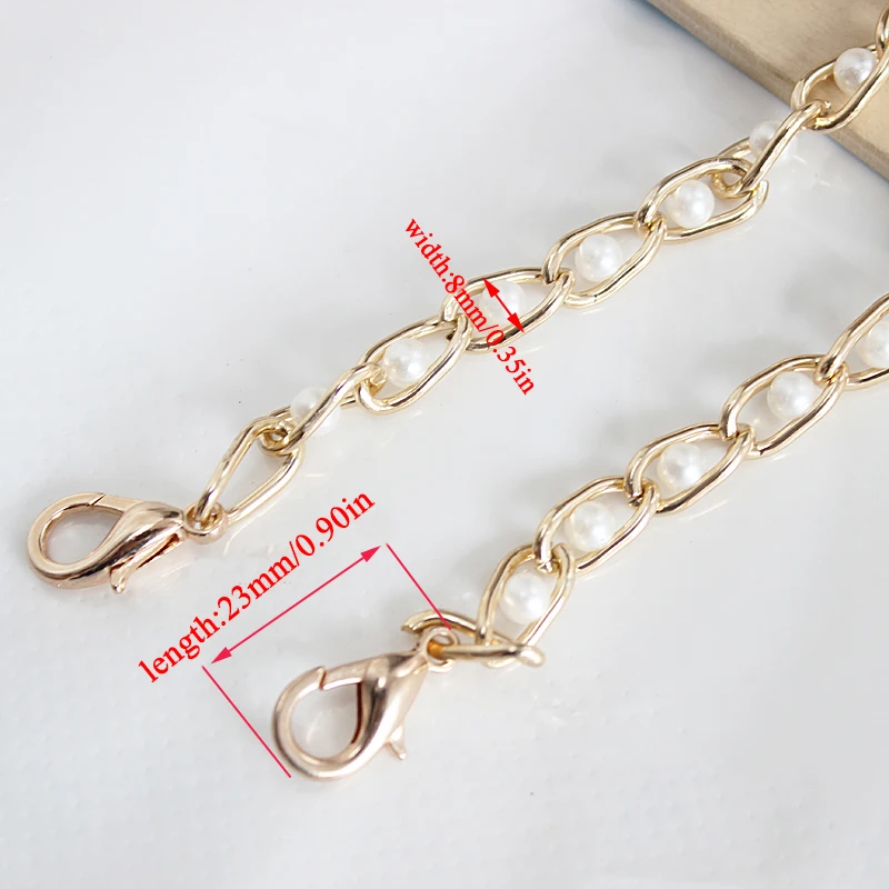 40-120cm Women Imitated Pearl Bag Chain Replacement Long Crossbody Shoulder Bag Strap Handbag Female Handle Belt Bag Parts