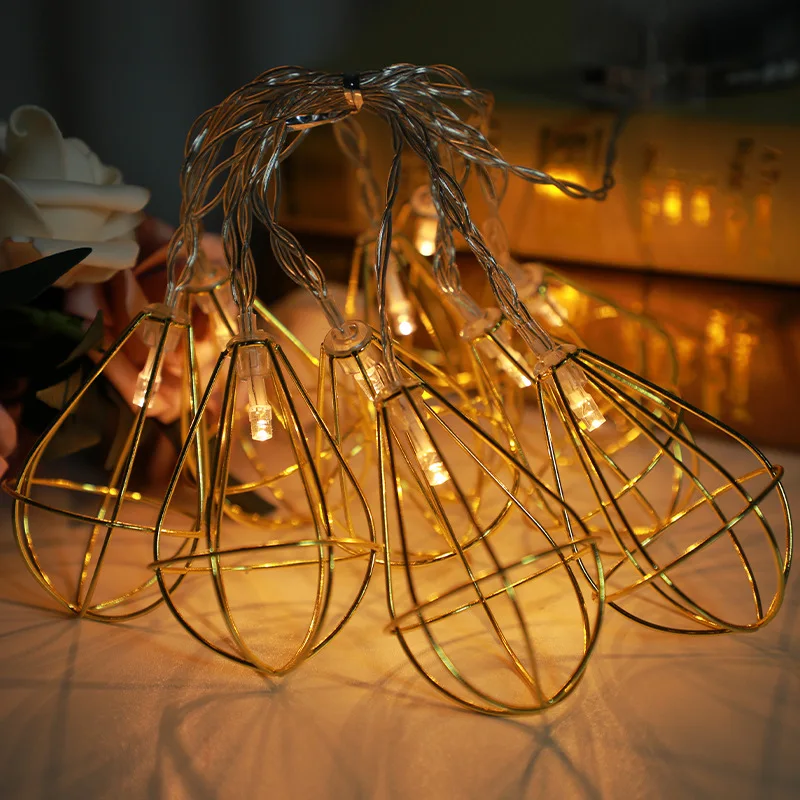 Ретро Фея металлический вырез звезды геометрической формы капля батарея