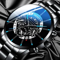 fashion men stainless steel watch luxury calendar quartz wrist watches business casual watch for man clock relogio masculino