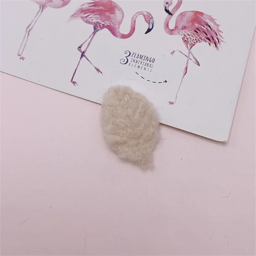 

50pcs/Lot 2.8*1.5cm Plush Leaf Padded Appliques Accessories Artificial Patches DIY Crafts Kids Hair Clips Clothes Hat Decoration