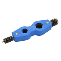 4 in 1 blue color wire brush deburr aluminium pipe cleaning pipe plumbing parts copper cleaning brush tube pipe deburrer