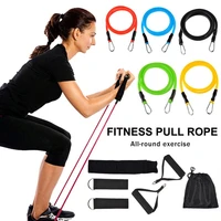 11pcsset latex tube resistance bands yoga fitness gym equipment exercise pull rope home elastic back muscle strength training