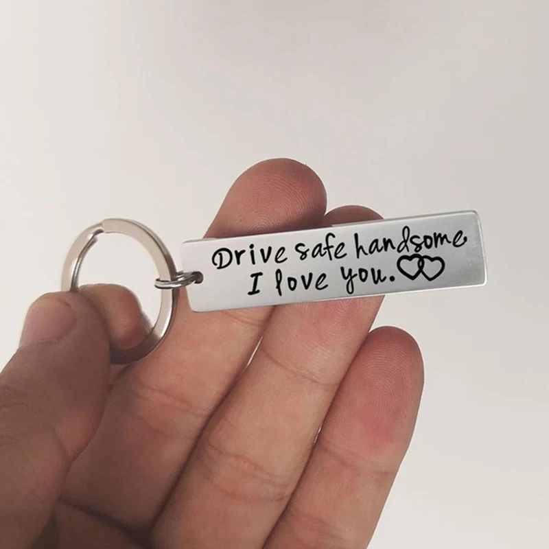 Безопасный красивый брелок для ключей из нержавеющей стали с надписью I Love