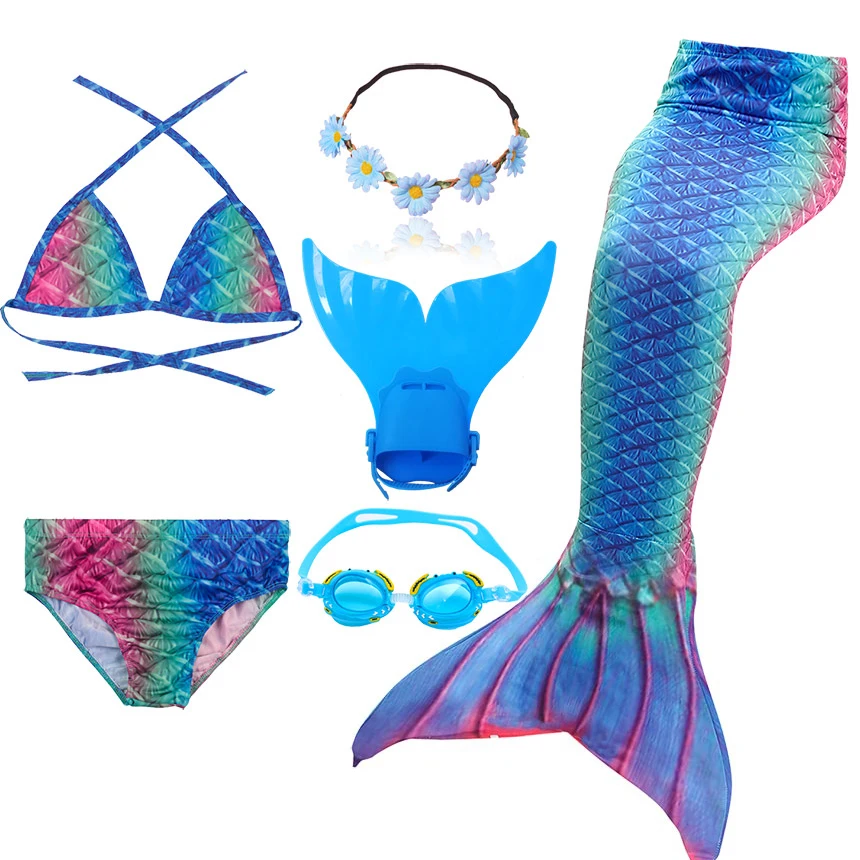Купальный костюм Русалочки с моноластами для маленьких девочек Костюм