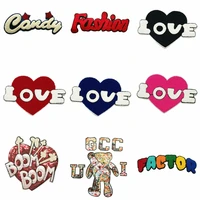 large embroidery big letter cartoon patches for clothing qr 45