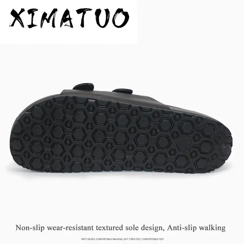 Мужские сандалии Летние пляжные прогулочные мягкие дышащие туфли с пряжкой на