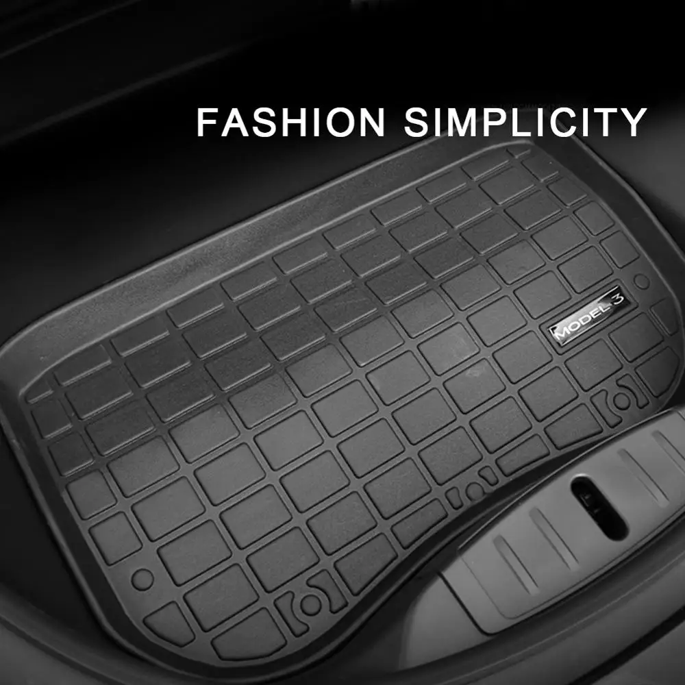 

For Tesla Model 3 2017-2019 1PC Waterproof Front Trunk Floor Mat TPE Material Cargo Tray Anti-Dust Boot Cargo Liner Black