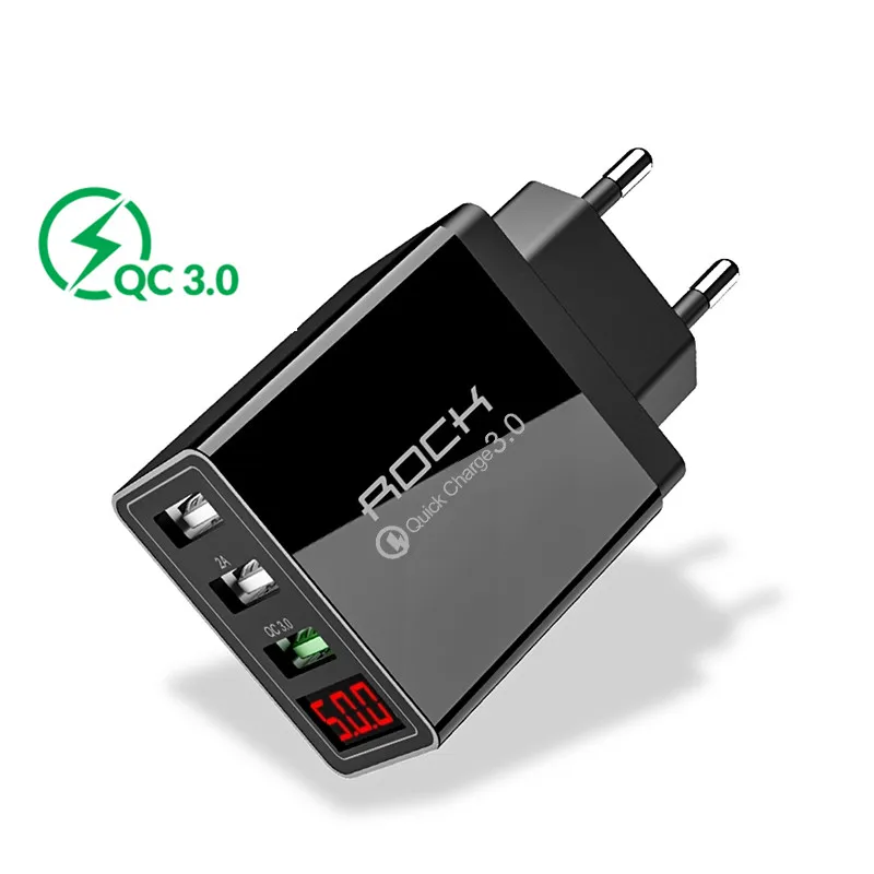 Светодиодный дисплей QC 3,0 45 Вт 3 USB быстрая зарядка зарядное устройство для телефона 3 порта Быстрая Зарядка адаптер для iPhone Xiaomi samsung huawei Turbo