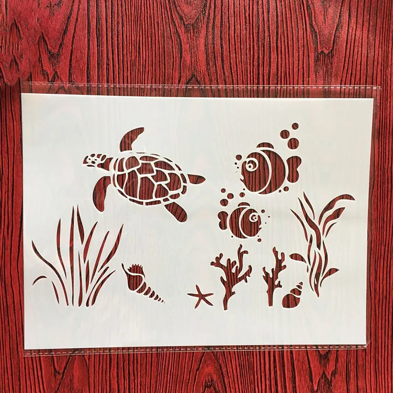 

CraftArtGo DIY Черепаха Трафареты картина раскраска для скрапбукинга украшения торта сито для сахарной пудры печатной формы набивной стол