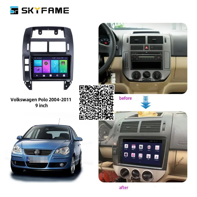 

Автомобильная стереомагнитола SKYFAME для VW Polo 2004-2011, аксессуары для Android, мультимедийная система DSP, GPS-навигатор, плеер