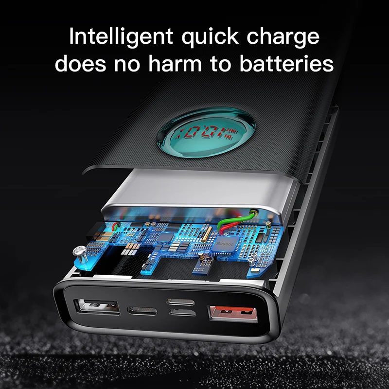 Baseus Power Bank 20000 мАч Type C PD Быстрая зарядка PowerBank 3 0 USB внешний аккумулятор для Xiaomi