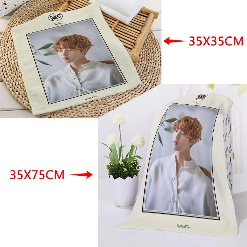 Золотое детское квадратное полотенце с принтом KPOP на заказ абсорбирующее