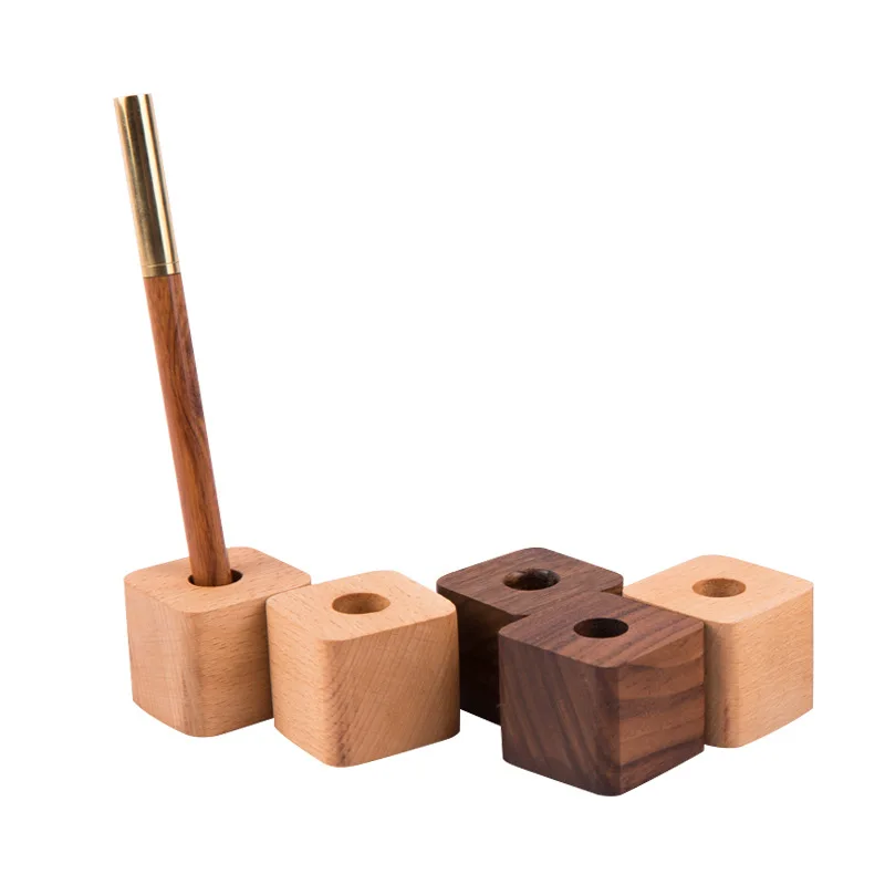 Креативный держатель для ручек из массива дерева офисный простое модное