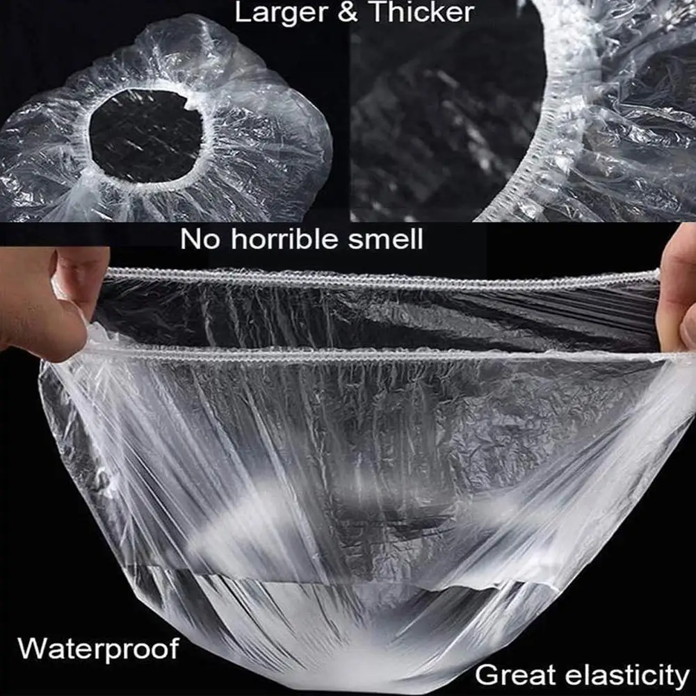 

50pcs Elastic Bowl Covers Disposable Food Storage Cover Home Elastic Freshening Reusable Cover Lid Covers Transparent Bowl B9x1
