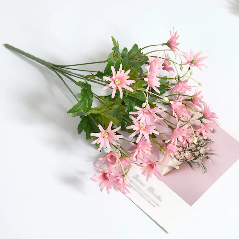 

Artificial Silk Small Daisies Flowers Beauty Chrysanthemum 1 Bunch Simulation Daisy Fake Flowers Decor For Home Garden Office